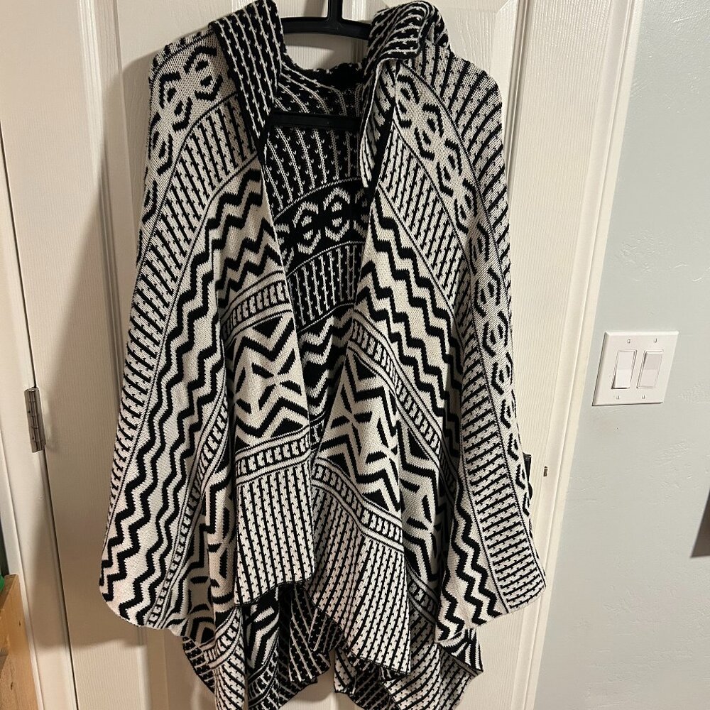 White House Black Market Reversible Hooded Poncho